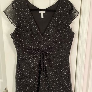 Leith XL Black Fit and Flare cocktail dress short sleeve.